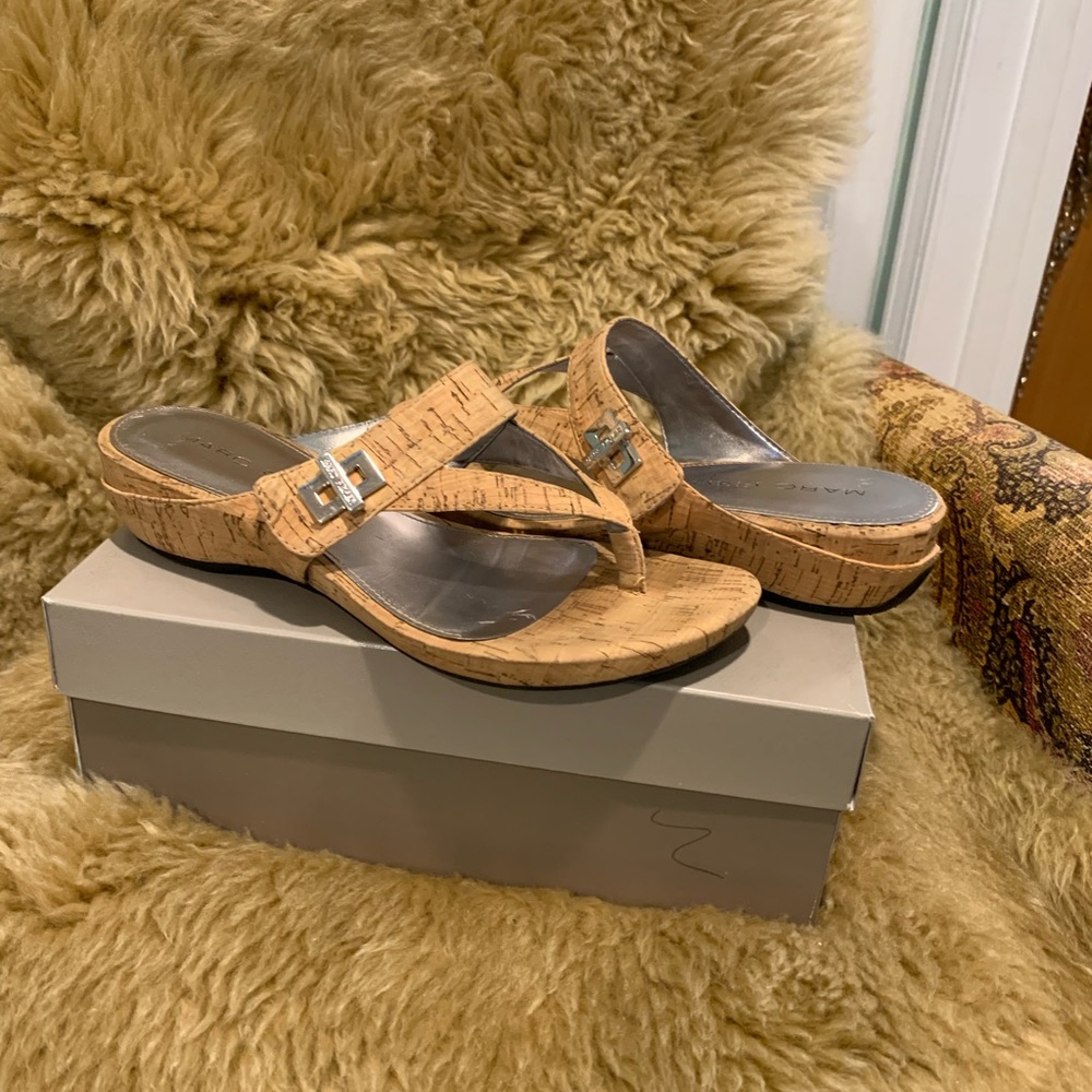 Marc Fisher cork sandals. EUC. Estimated size US 7-7.5.